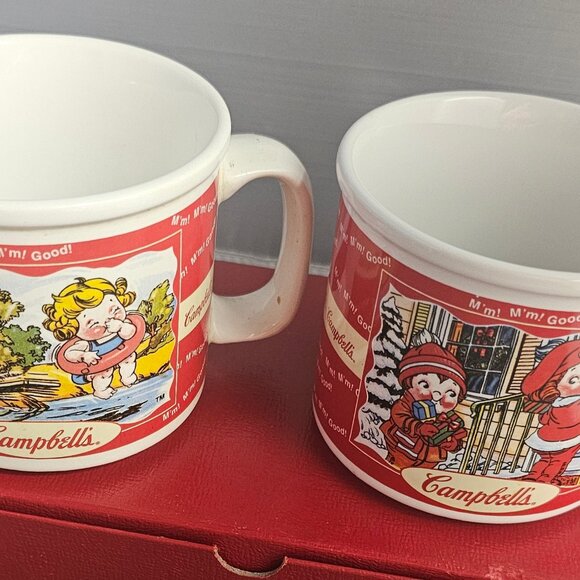 Vintage Campbell Soup Mugs Ceramic "M'm! M'm! Good"   Set of 2 from 2000 - Picture 1 of 7